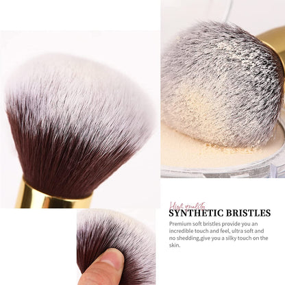 Makeup Brushes Duo End Foundation Powder Buffer and Contour Brush Synthetic Cosmetic Tools 2Pcs